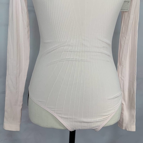 NWOT Free People Seams to me pink Long Sleeve Bodysuit - Picture 4 of 11